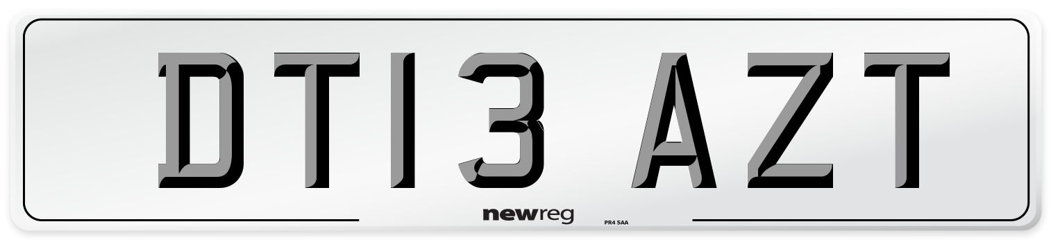 DT13 AZT Number Plate from New Reg